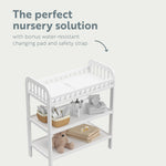 storkcraft pasadena white changing table changing pad callout