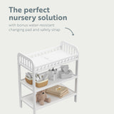 storkcraft pasadena white changing table changing pad callout