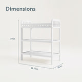 storkcraft pasadena white changing table dimensions callout