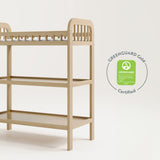 storkcraft pasadena driftwood changing table GREENGUARD Gold Certified callout