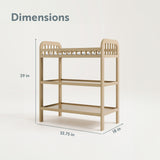 storkcraft pasadena driftwood changing table dimensions callout