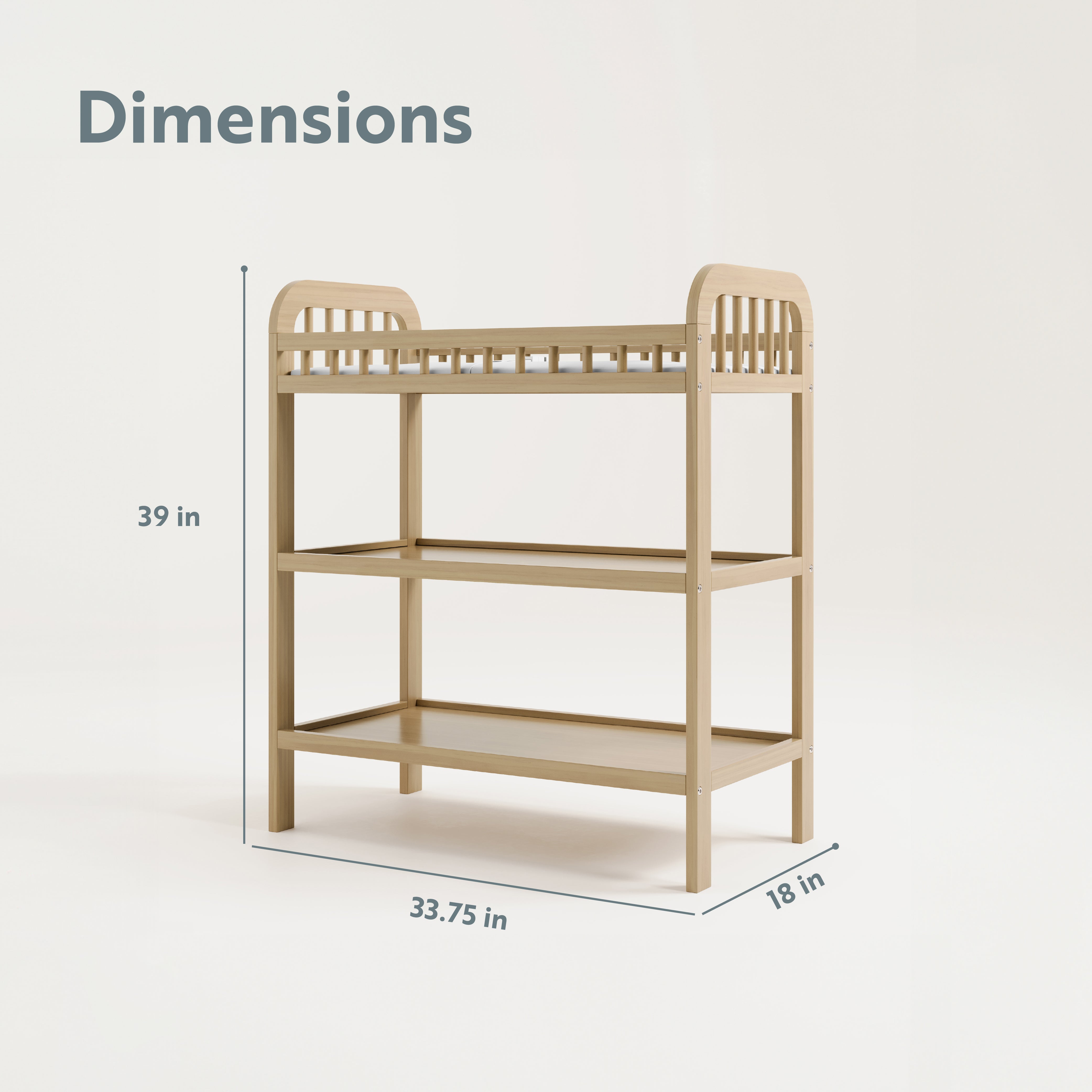 storkcraft pasadena driftwood changing table dimensions callout