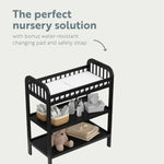 storkcraft pasadena black changing table changing pad callout