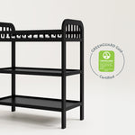 storkcraft pasadena black changing table GREENGUARD Gold Certified callout