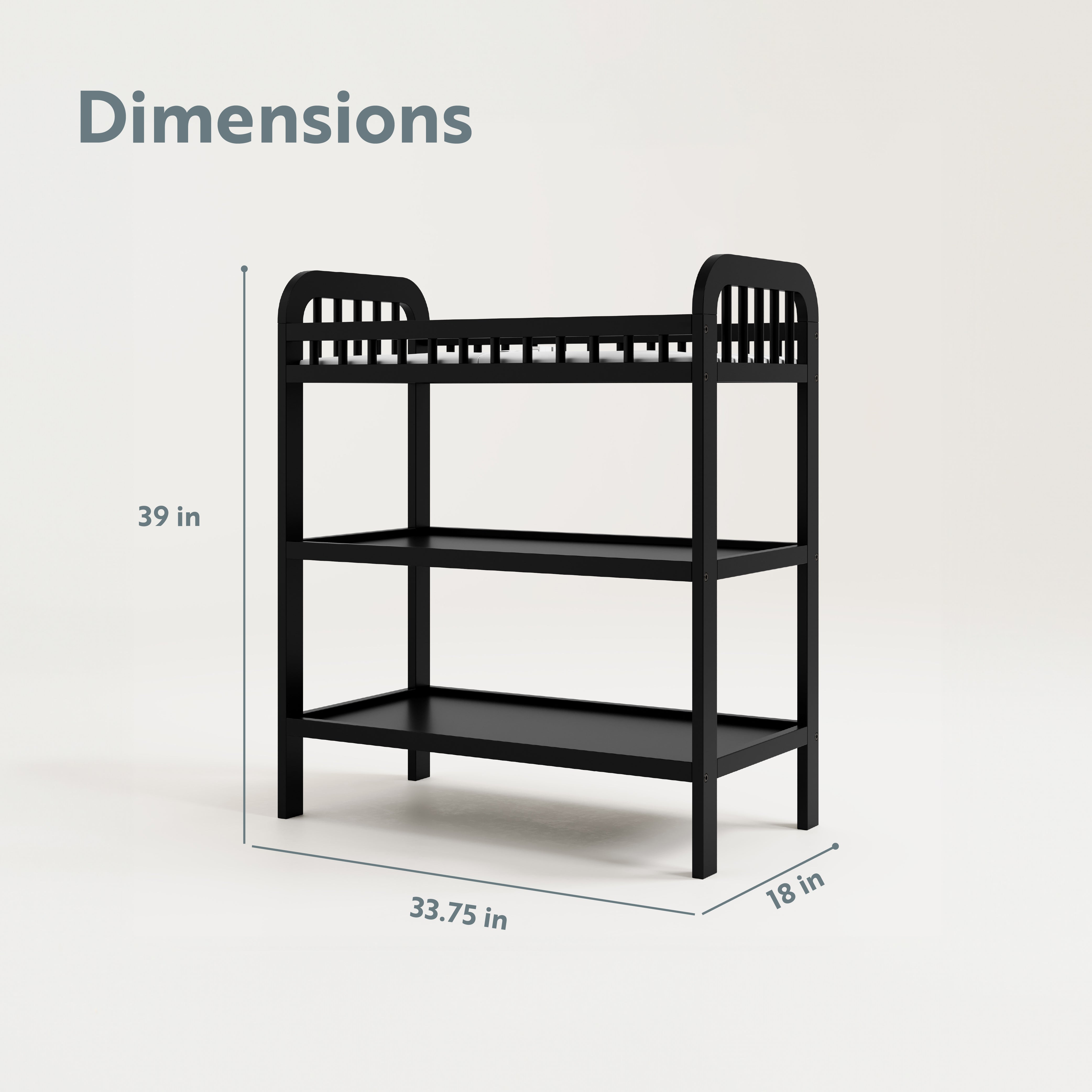 storkcraft pasadena black changing table dimensions callout