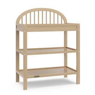 angled view of driftwood changing table