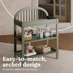 Olivia olive changing table callout