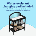 Olivia black changing table changing pad callout