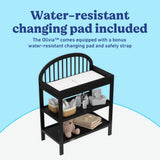 Olivia black changing table changing pad callout