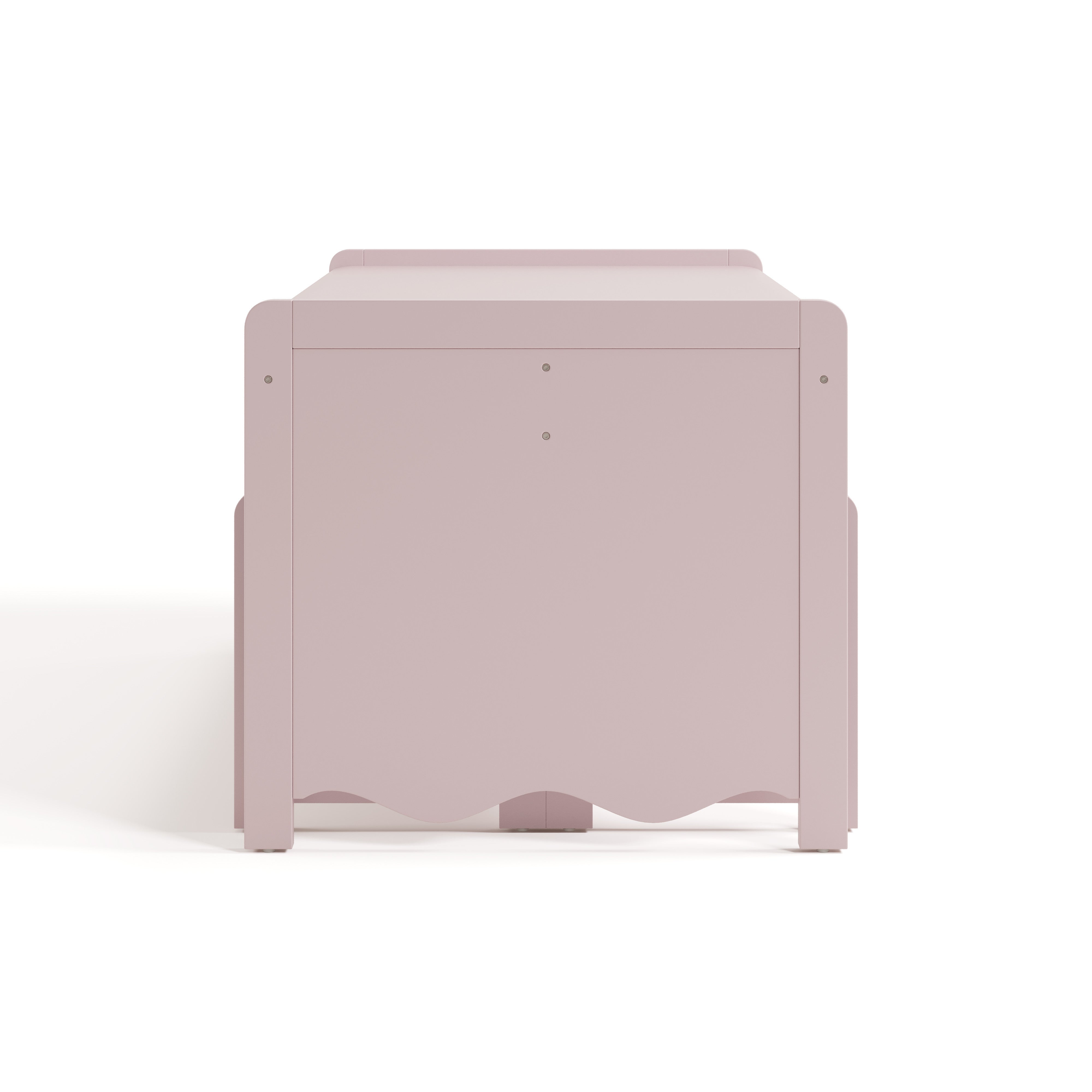 Side view of Casablanca blush bench and table set