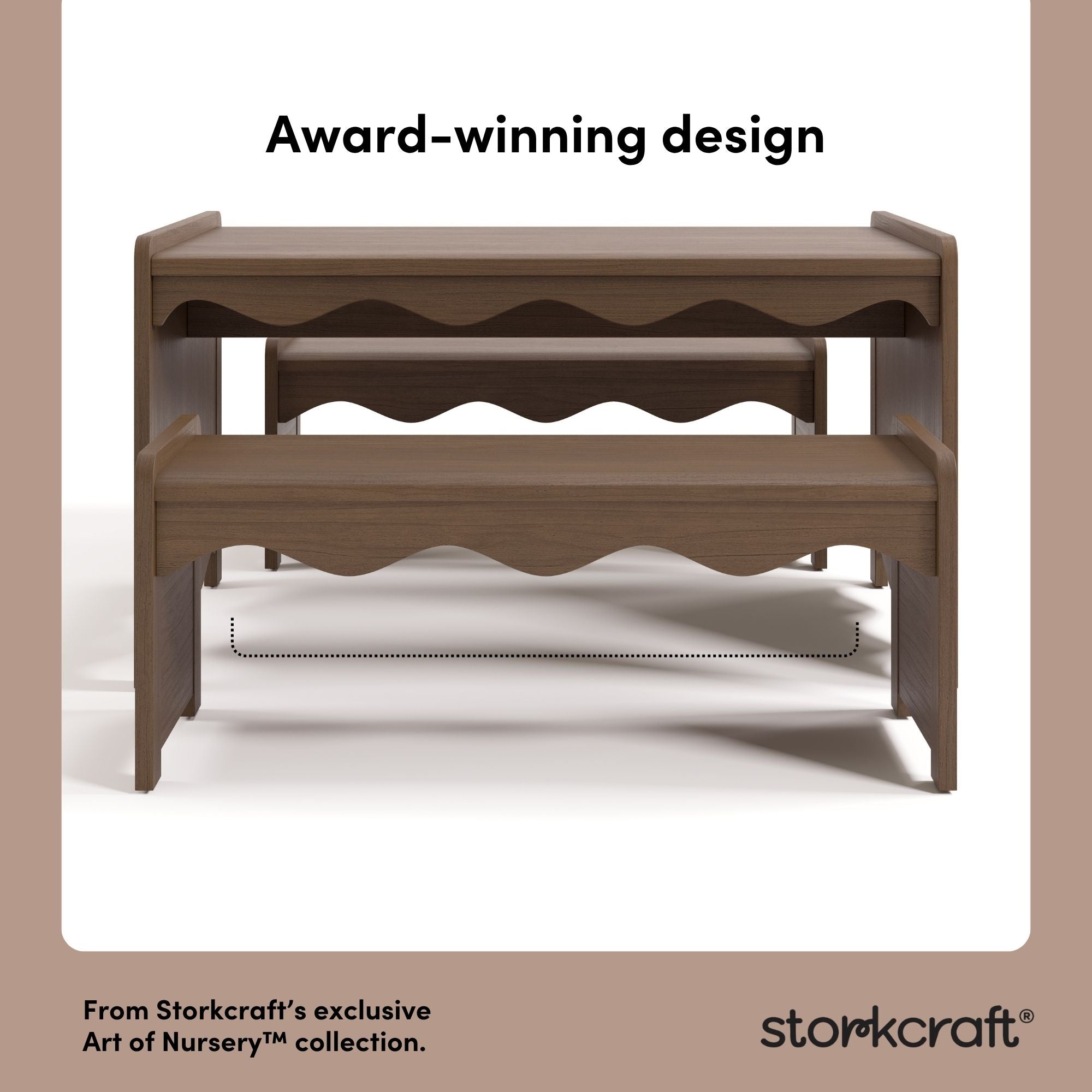 Casablanca hazelnut bench and table set style callout