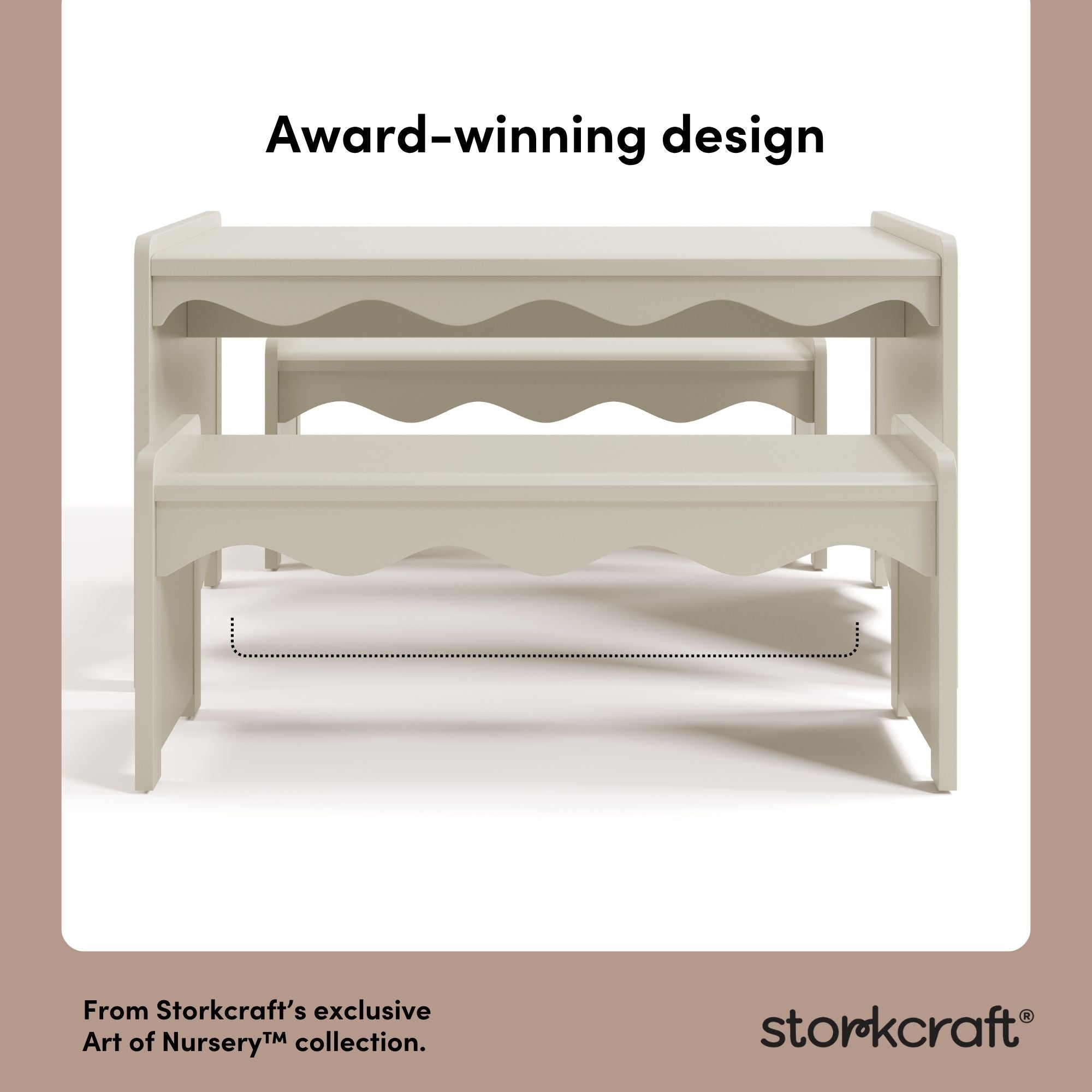 Casablanca frosted oat bench and table set style callout