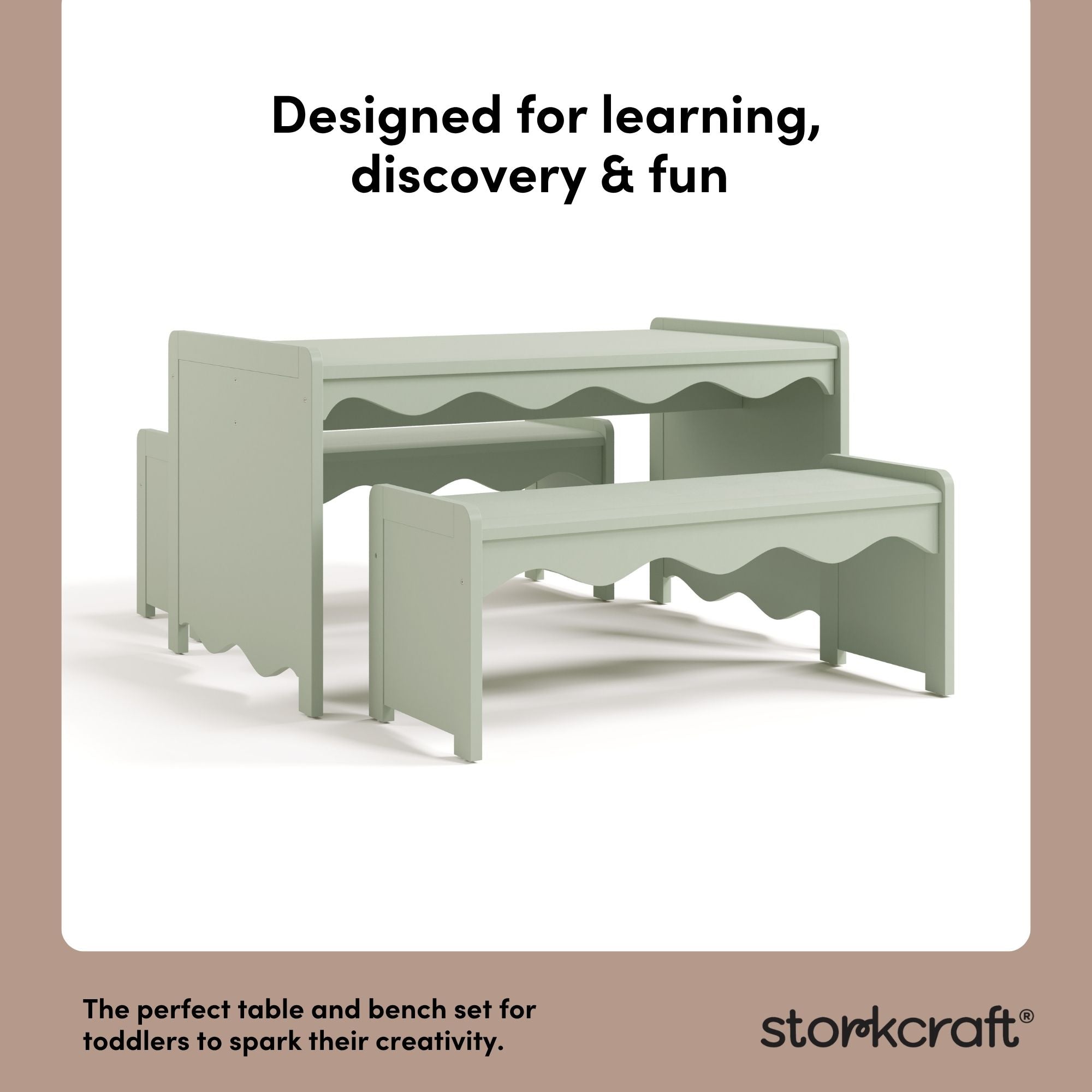 Casablanca sage bench and table set design callout
