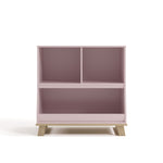 storkcraft modern convertible changing table blush with driftwood without topper front view