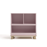 storkcraft modern convertible changing table blush with driftwood without topper front view