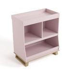 storkcraft modern convertible changing table blush with driftwood top view