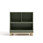 storkcraft modern convertible changing table olive with driftwood without topper front view