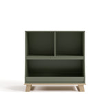 storkcraft modern convertible changing table olive with driftwood without topper front view