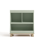 storkcraft modern convertible changing table sage with driftwood without topper front view