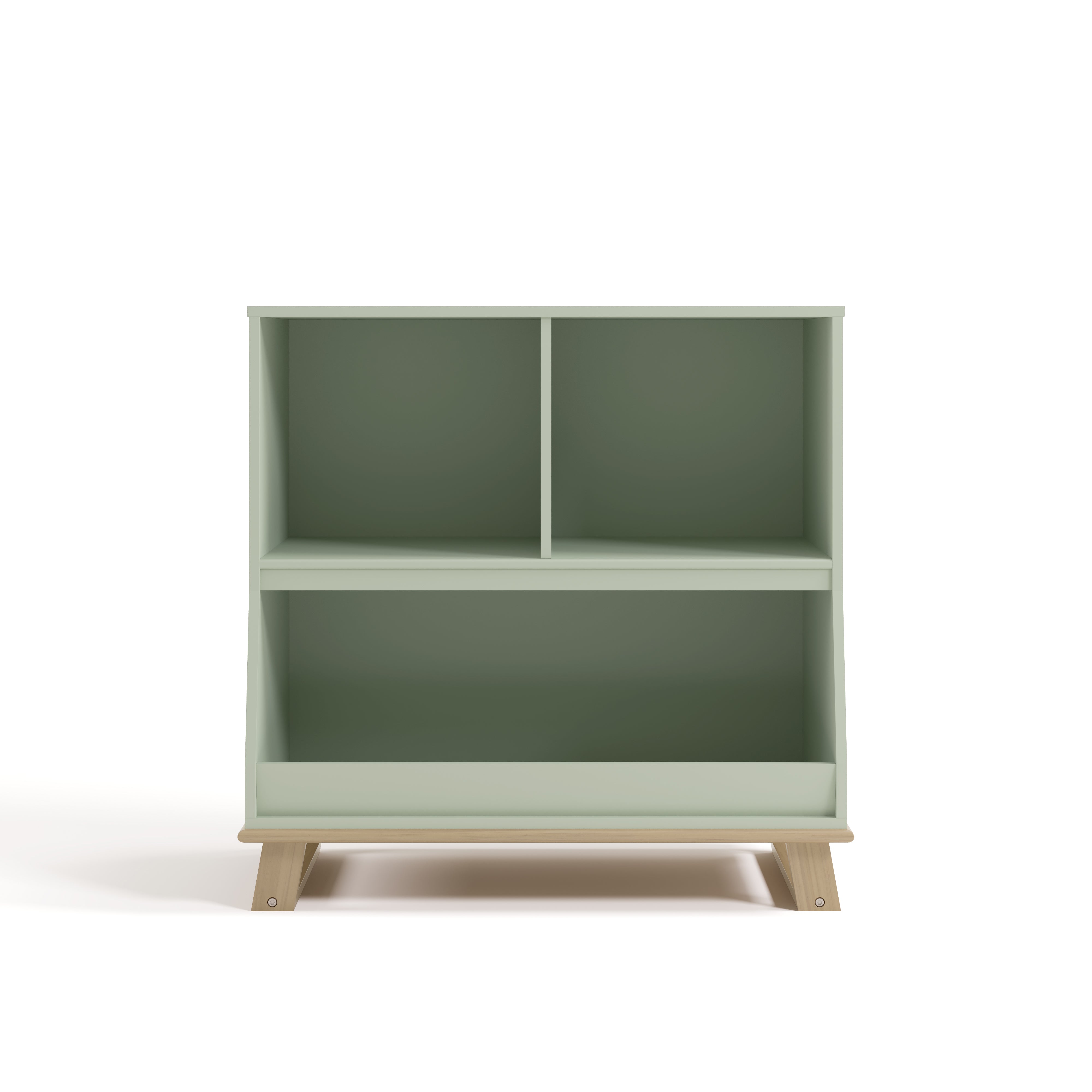 storkcraft modern convertible changing table sage with driftwood front view