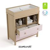 alpine driftwood with blush 2 drawer changing chest certifications callout