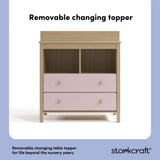 alpine blush with driftwood 2 drawer changing chest removable topper callout
