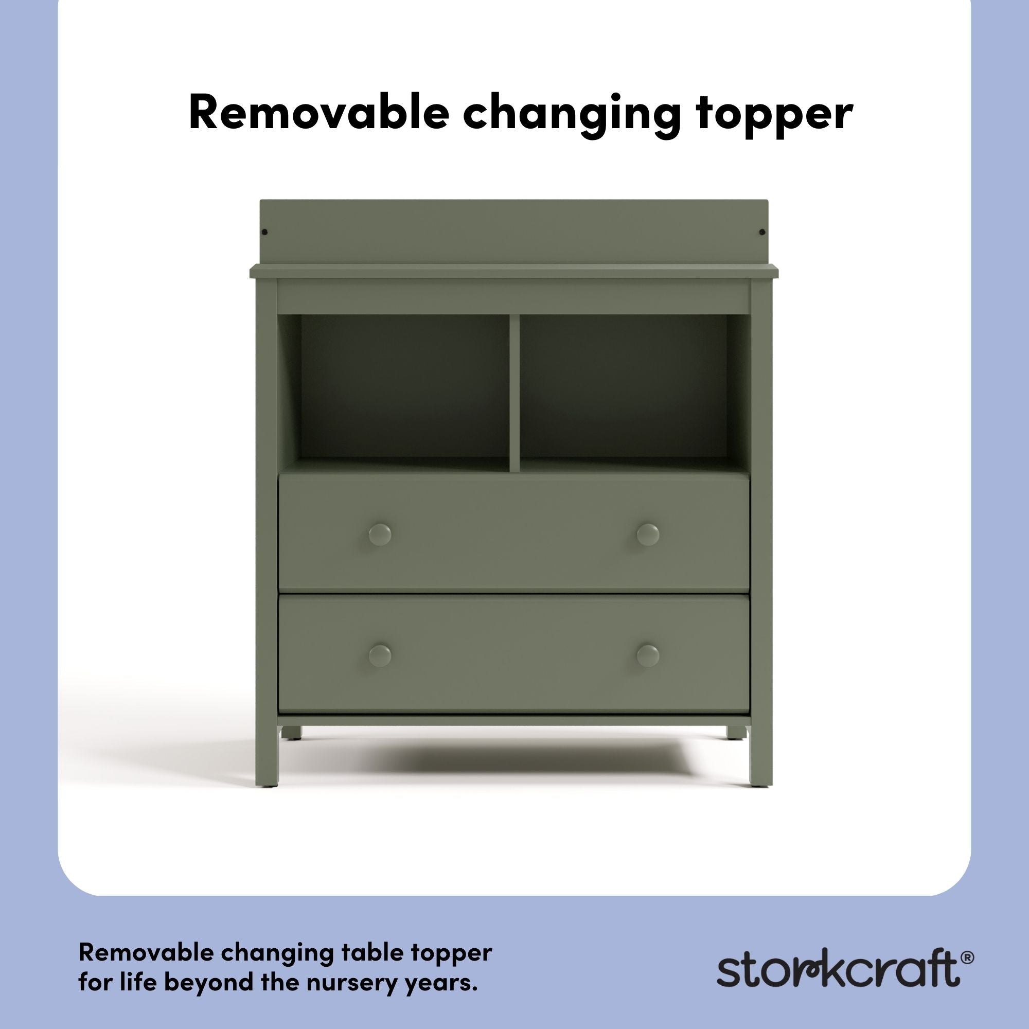 alpine olive 2 drawer changing chest removable topper callout