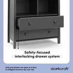 alpine gray 2 drawer changing chest interlocking drawer callout