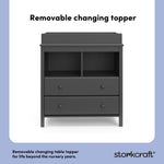 alpine gray 2 drawer changing chest removable topper callout