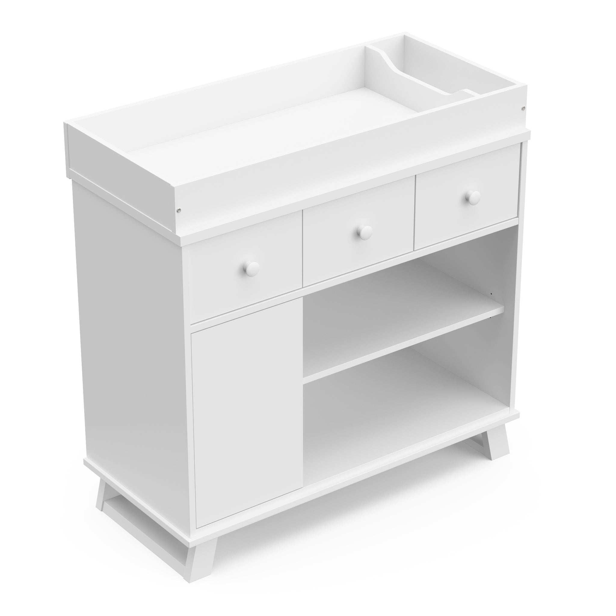 White changing table with 2 drawers top view