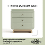 Santorini sage with driftwood 3 drawer chest with changing topper style callout