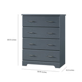 brookside 4 drawer gray dresser dimensions