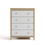 alpine driftwood with white 4 drawer dresser front view