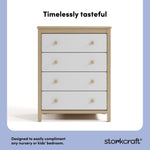 alpine driftwood with white 4 drawer dresser style callout