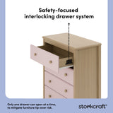 alpine driftwood with blush 4 drawer dresser interlocking drawer system callout