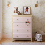 alpine driftwood with blush 4 drawer dresser in nursery