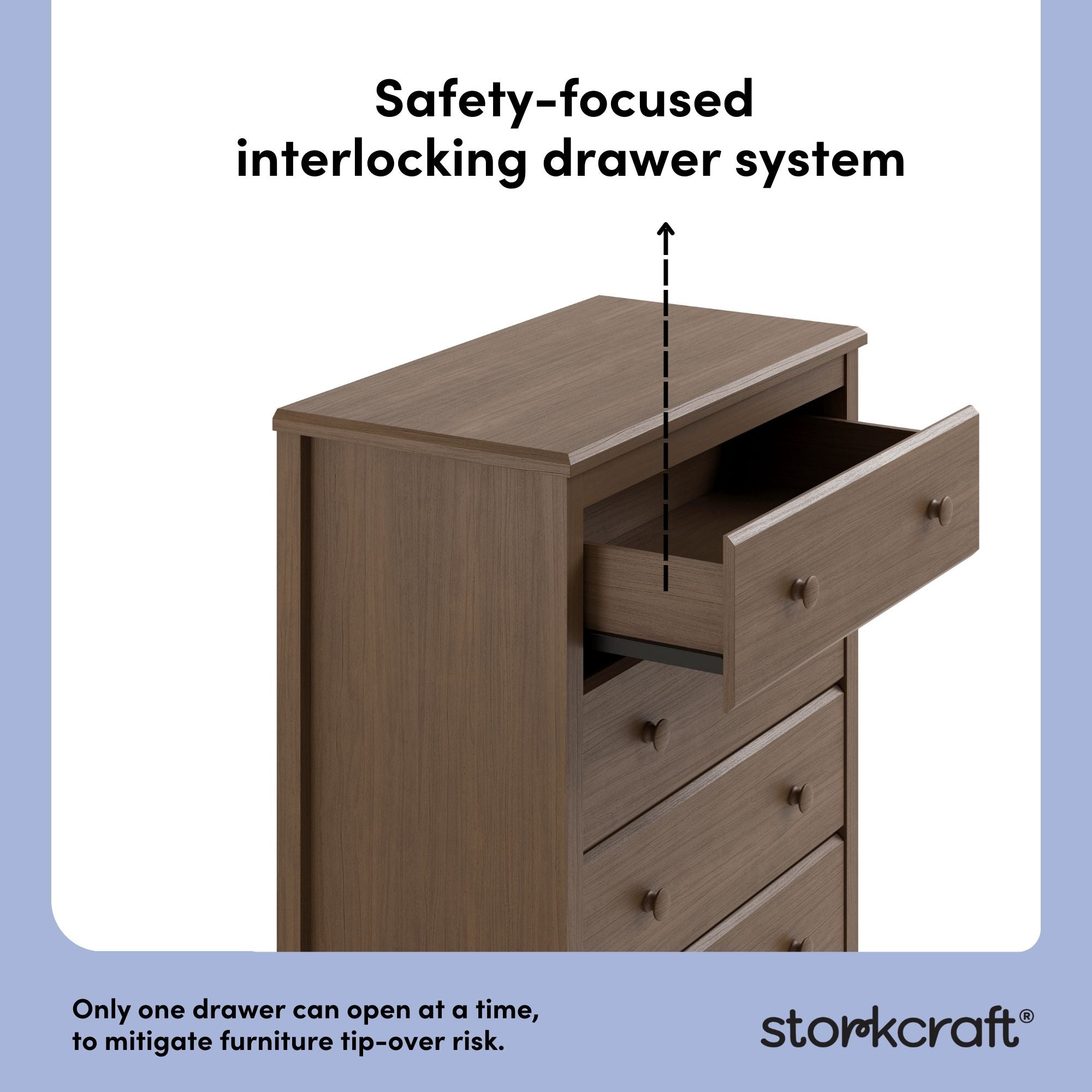 alpine hazelnut 4 drawer dresser interlocking drawer system callout