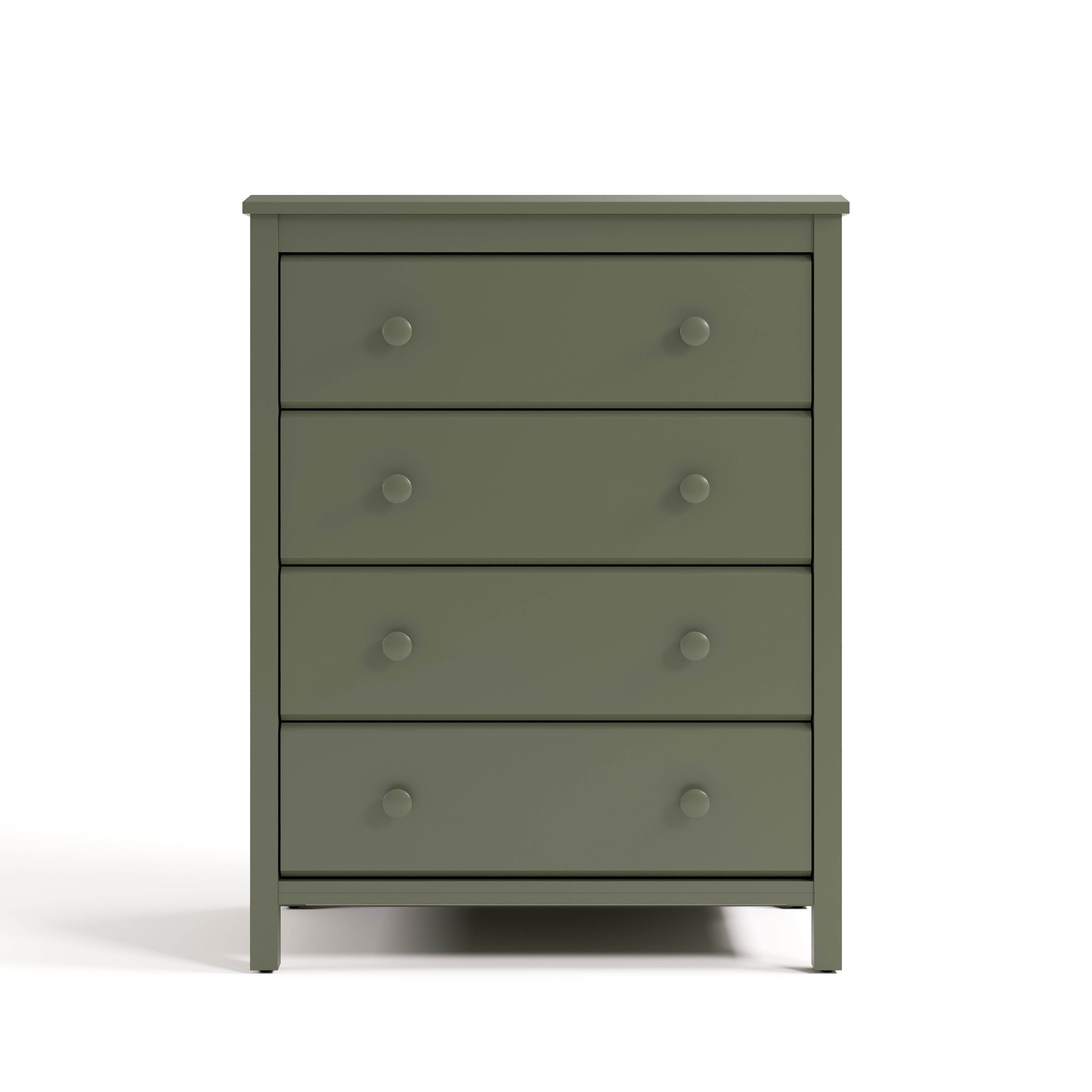 alpine olive 4 drawer dresser front view