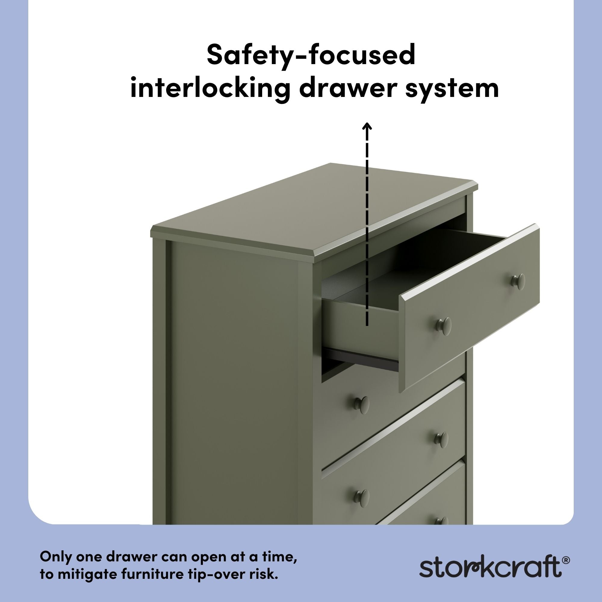 alpine olive 4 drawer dresser interlocking drawer system callout