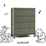 alpine olive 4 drawer dresser with black drawings overlaid on image