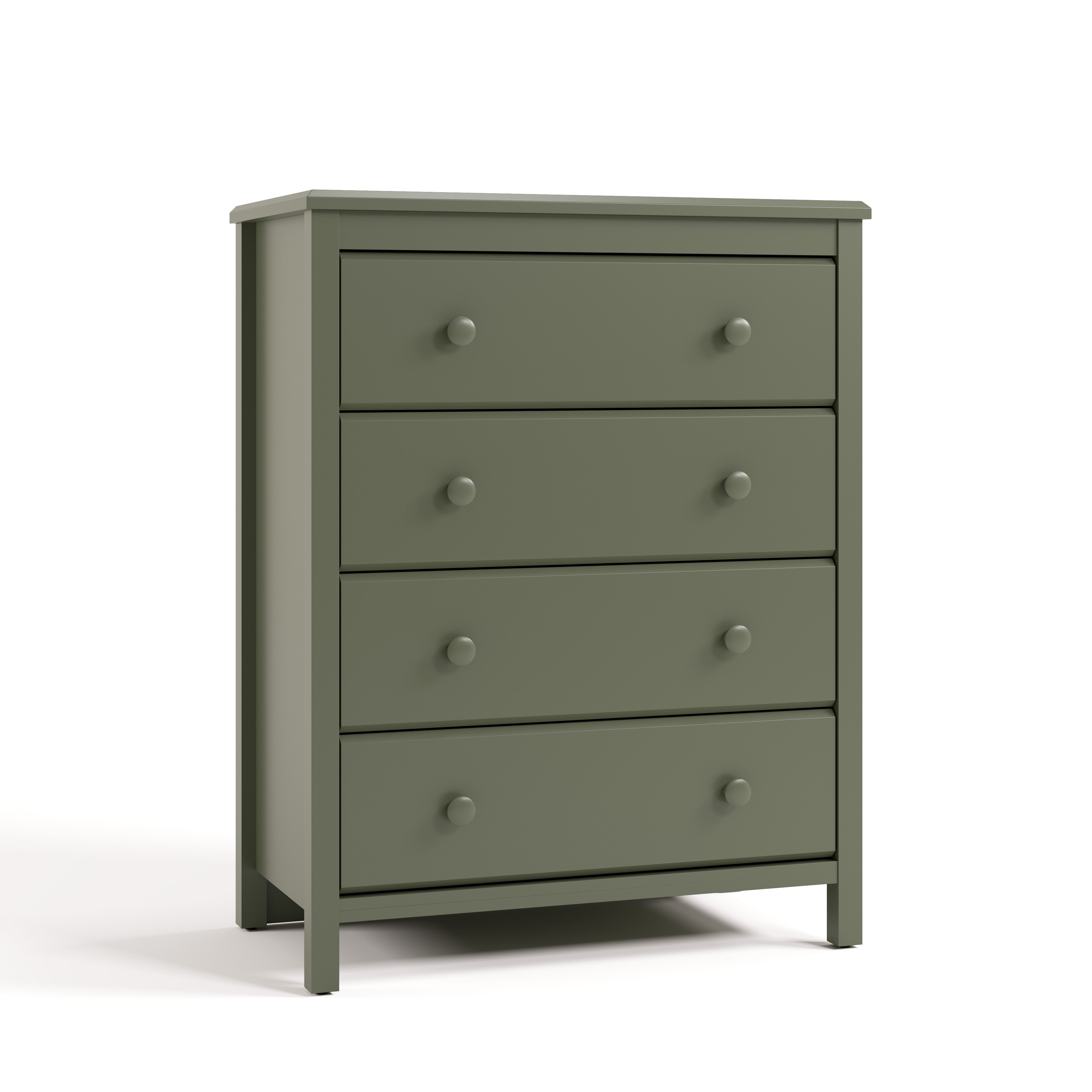 alpine olive 4 drawer dresser angle view