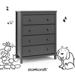 alpine gray 4 drawer dresser with black drawings overlaid on image