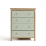 alpine driftwood with sage 4 drawer dresser front view