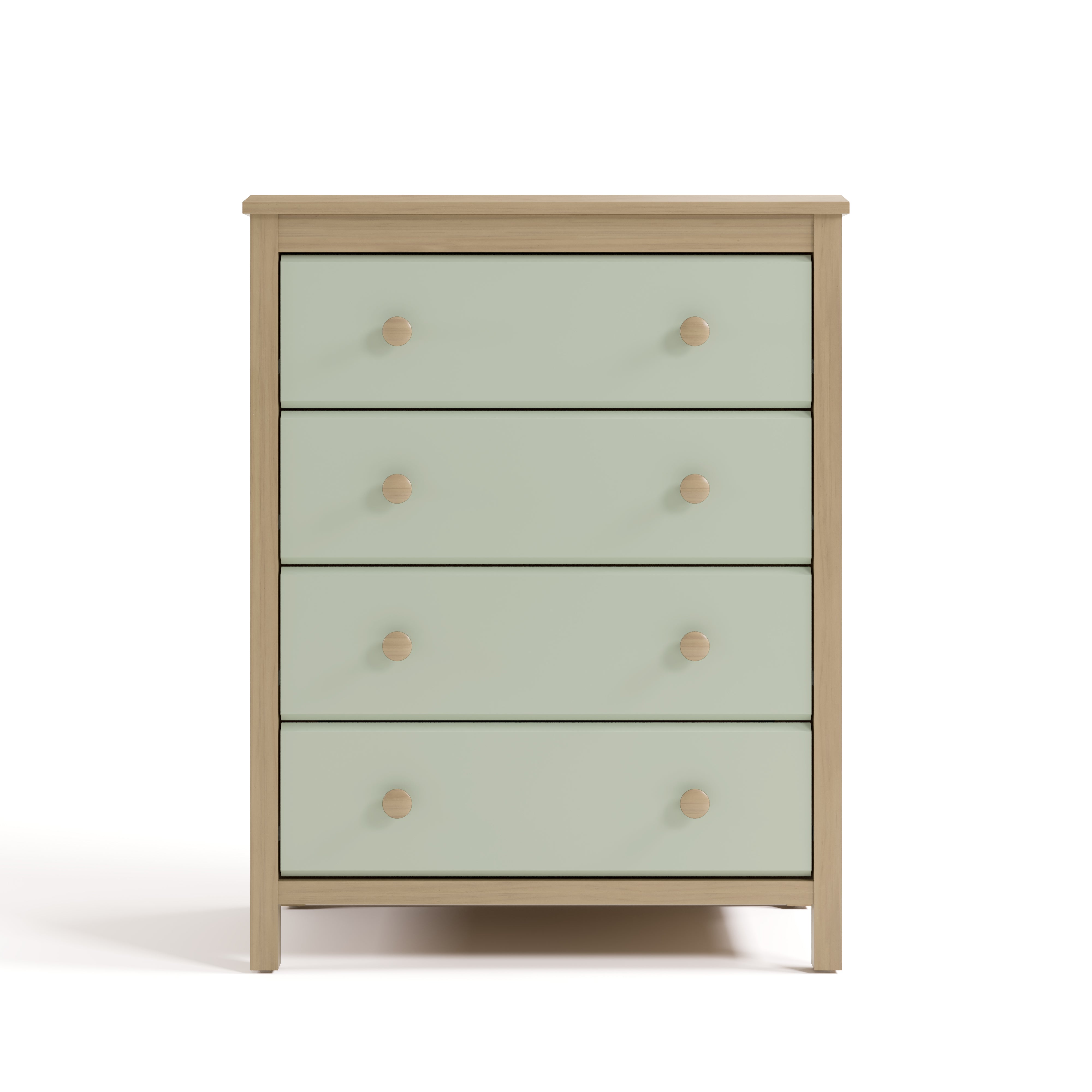 alpine driftwood with sage 4 drawer dresser front view