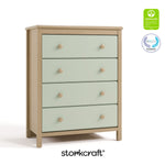 alpine driftwood with sage 4 drawer dresser with GGG and PTPA logos on top right