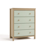 alpine driftwood with sage 4 drawer dresser angle view