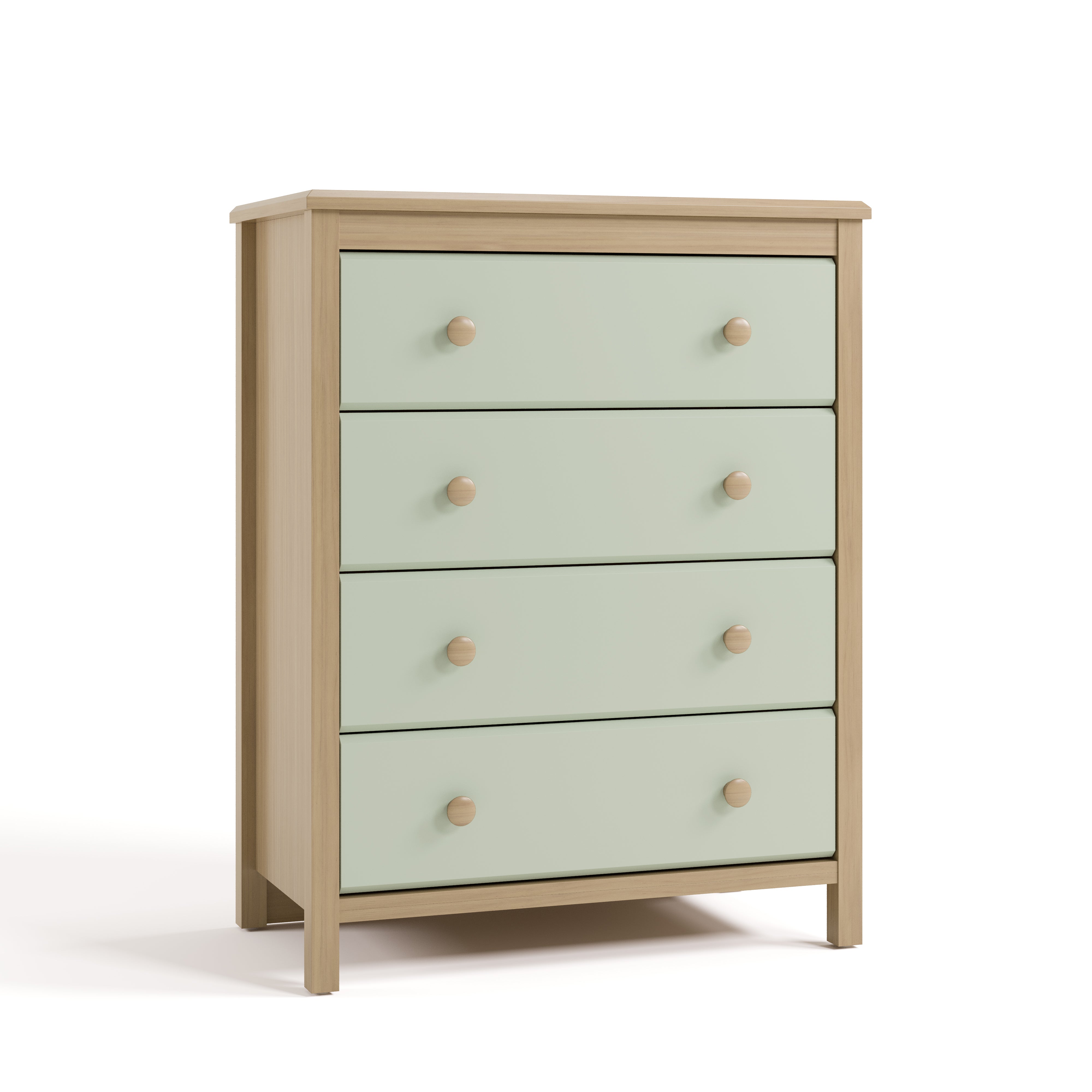 alpine driftwood with sage 4 drawer dresser angle view