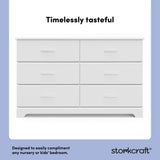 storkcraft brookside white 6 drawer dresser design callout