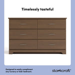 storkcraft brookside hazelnut 6 drawer dresser design callout