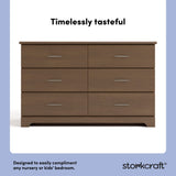 storkcraft brookside hazelnut 6 drawer dresser design callout